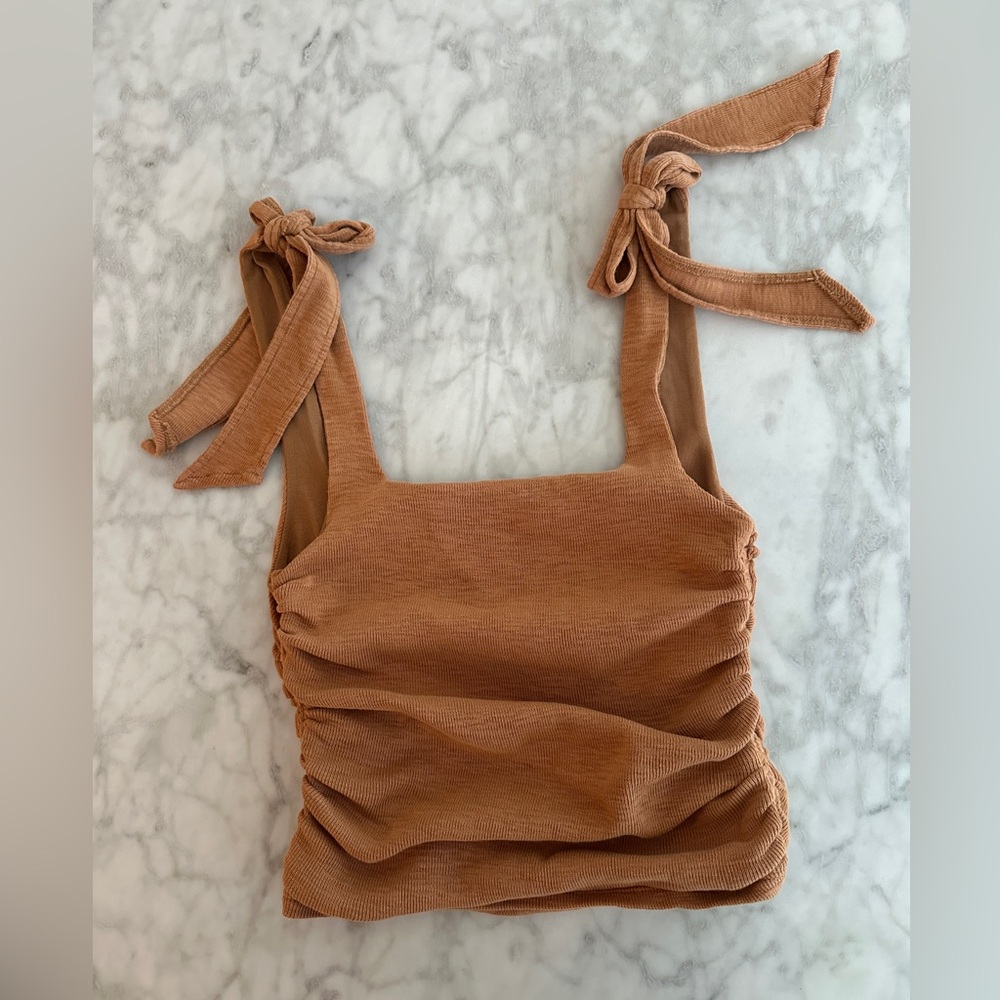 Free People scrunched tie strap top